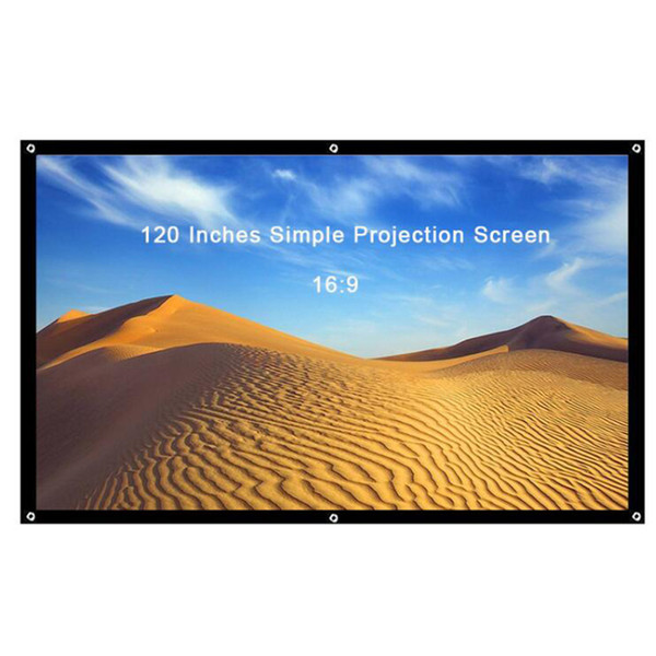 120 Inch 16:9 Portable Projector Screen Simple Foldable Projection Screen Front & Rear Polyester For Home Theater