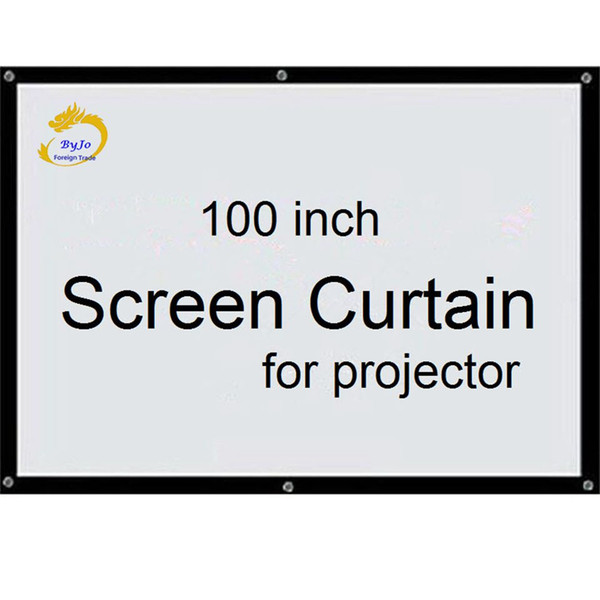 Screen Curtain100 inch 16:9 or 4:3 Projector HD Screen Front projection screen fabric with eyelets for projector