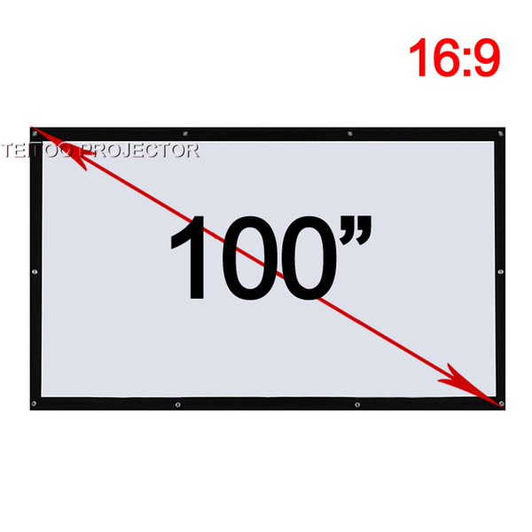 Wholesale-100 Inches 16:9 the Film Fabric Projection Screens to All HD Movie Home Theater Projectors, Outdoor Curtains Pelicula,