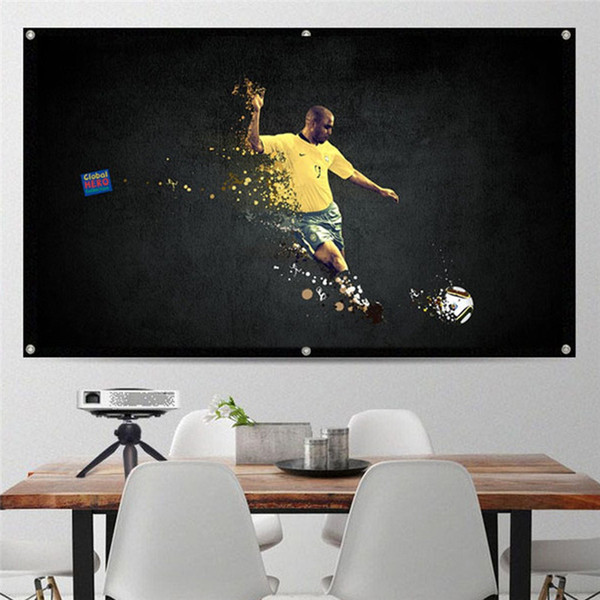 Foldable 16:9 Projector Screen High Quality Canvas Foldable 120 inch White Projection Screen For Home Theater Cinema Projector Movies Party