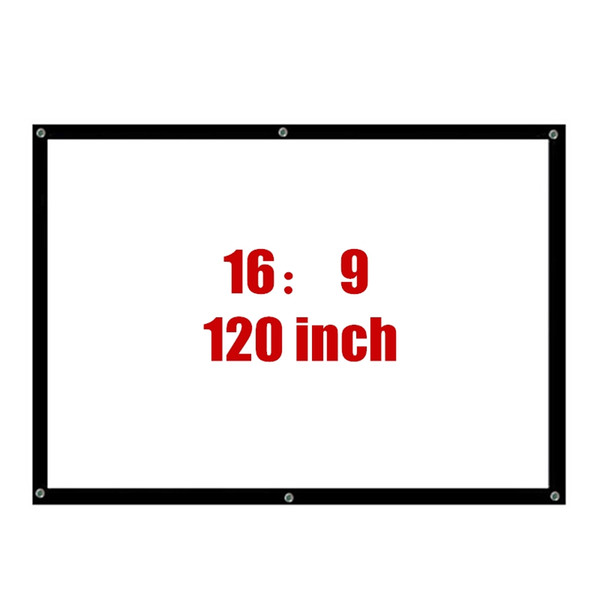 120 inch 16:9 Foldable Movie Video Projector Screen Portable Canvas Fabric Screen for HD LED LCD UC30 UC40 UC80 Home Office Projector Beamer