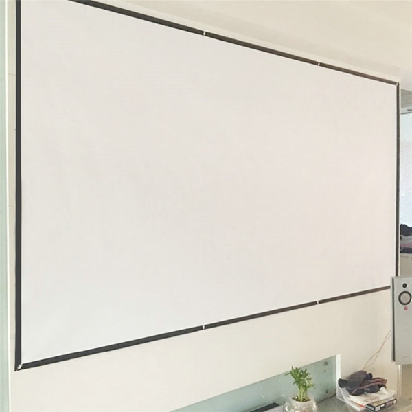 Foldable 16:9 Projector Screen High Quality Canvas Foldable 120 inch White Projection Screen For Home Theater Cinema Projector Movies Party