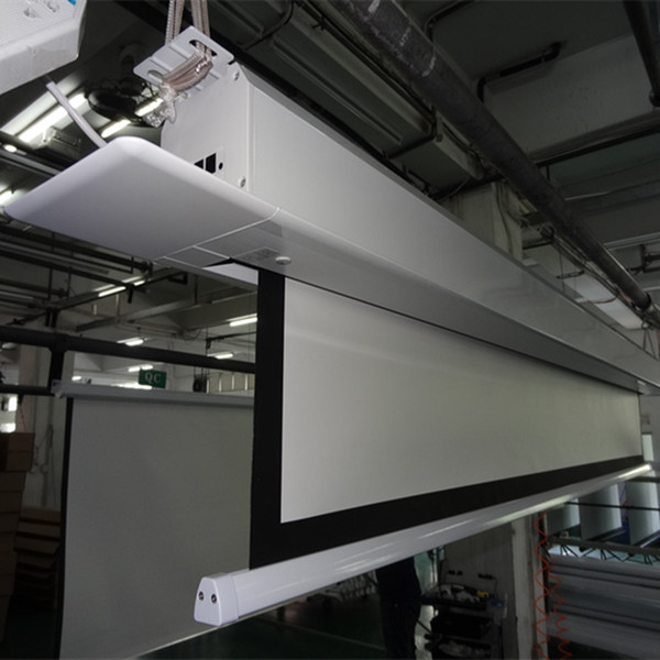 1:1 Widescreen Electric Ceiling Recessed Screen - Multi control, fiberglass