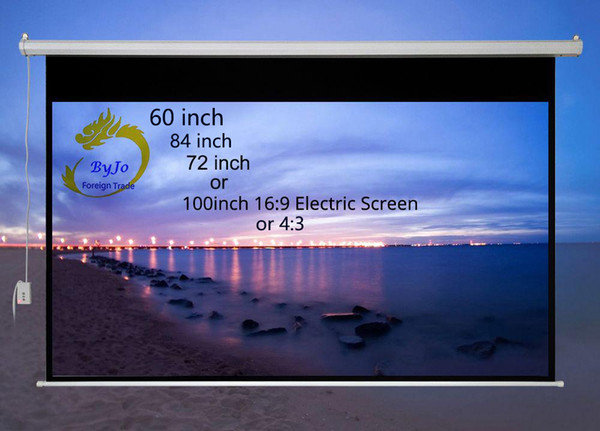 Electric curtains 60ich 72inch 84inch or 100inch 16:9 or 4:3 Motorized Screen for All LED LCD DLP Laser Projector Electric Projector Screen