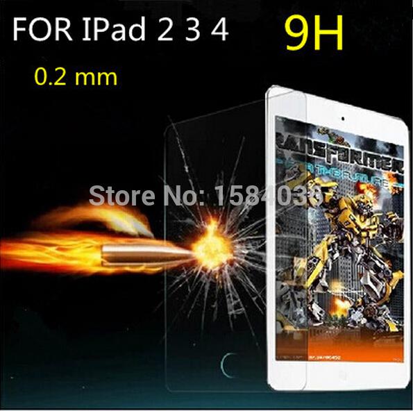 Wholesale- Crystal Clear Tempered-Glass Screen Protector For IPad 2 3 4 Protective Film 9H 0.26MM