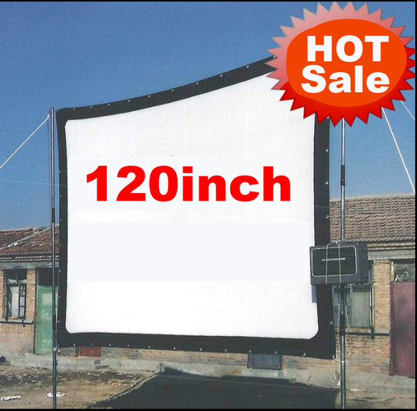 Wholesale-Cheaper 120inch 16:9 Without frame can be fold Portable canvas fabric screen for HD led LCD UC30 UC40 UC80 ATCO Projector Beamer