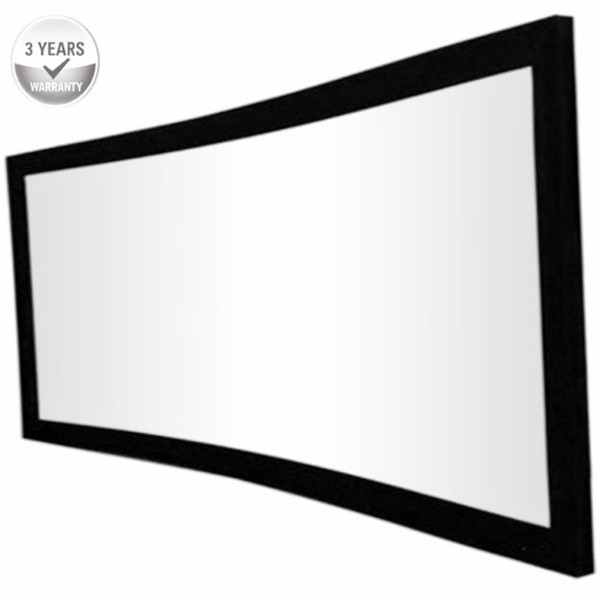 F3HWAW-16:9 HDTV Sound Acoustic 4K Curved Fixed Frame home theater Projector Projection Screen- White woven acoustic transparent