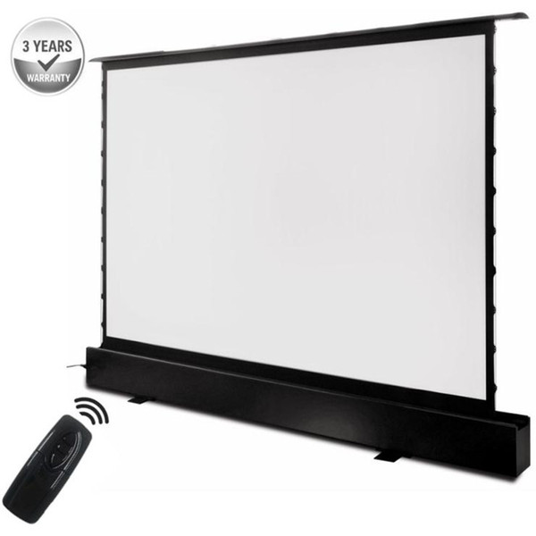 T6HCW, 16:9 HDTV Motorized Electric Floor rising front projection screen motorised floor stand screens with cinema white