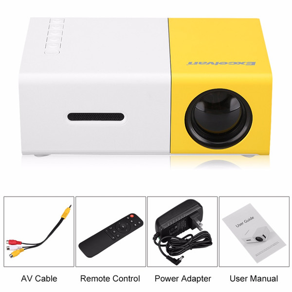 YG300 Mini Digital 4K Portable Projector Home Projector LCD Proyector HDMI AV SD 400-600 Lumen Theater Children Education Beamer Projetor