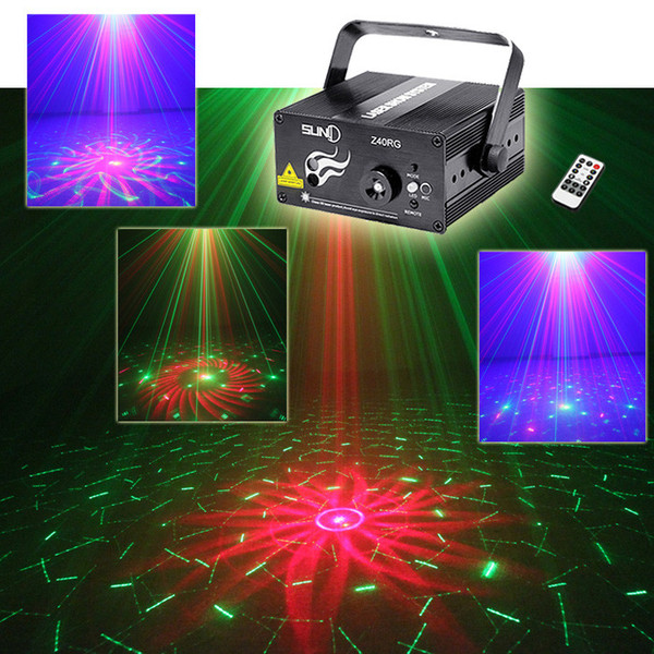 SUNY Z40RG 3 Lens 40 Patterns Xmas Red Green Laser Light Blue LED DJ Disco KTV Holidays Home Stage Ambience Decorative Projector Music Party