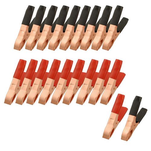 20 Pcs Black Red Durable Copper Plated Metal Battery Clips Alligator Clamps 50A Fast Shipping order<$18no track