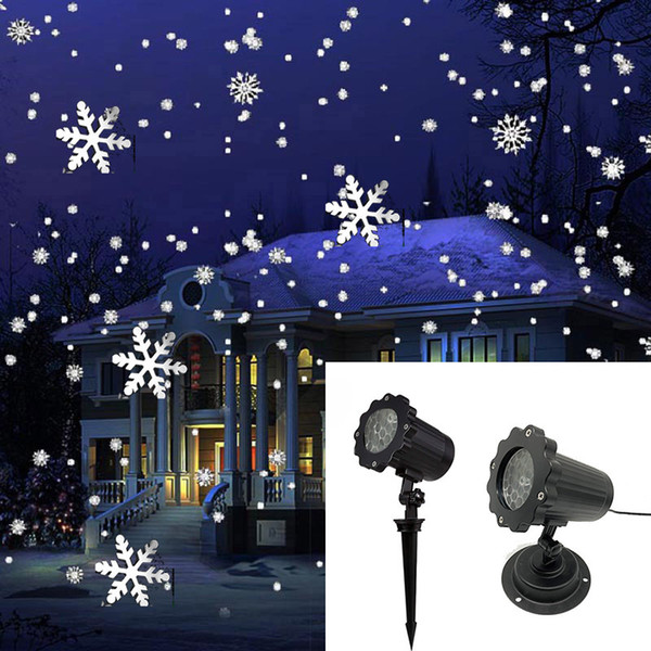 Christmas Snowflake Laser Light Snowfall Projector IP65 Moving Snow Outdoor Garden Laser Projector Lamp For New Year Party decor