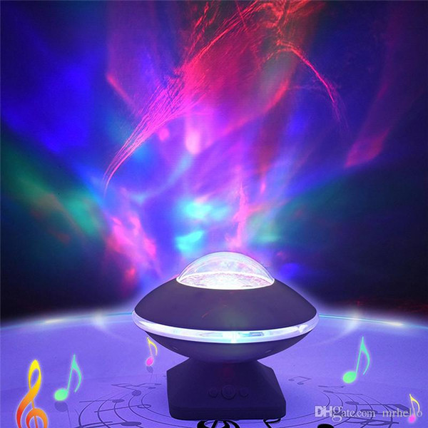 UFO Northern Light Projector 45 Degree Rotation Aurora Night Light Color Changing UFO Speaker For Baby Kids Adults Relax DJ DMX