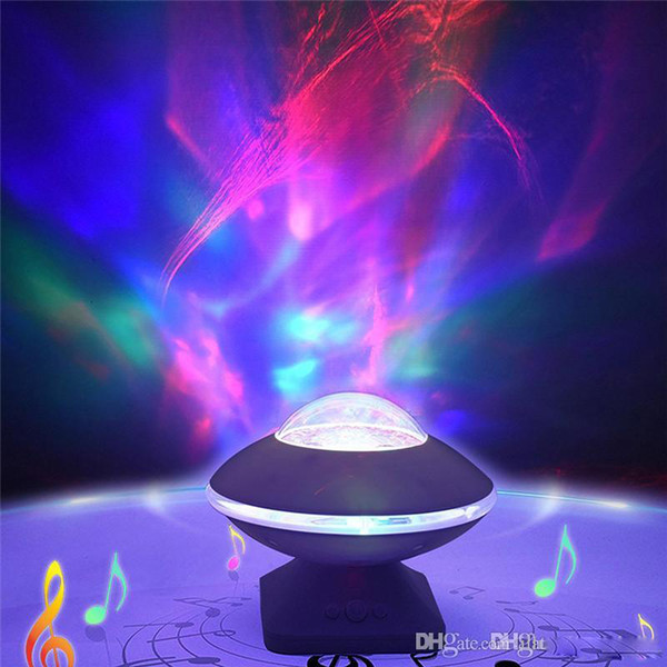 UFO Northern Light Projector 45 Degree Rotation Aurora Night Light Color Changing UFO Speaker For Baby Kids Adults Relax DJ DMX