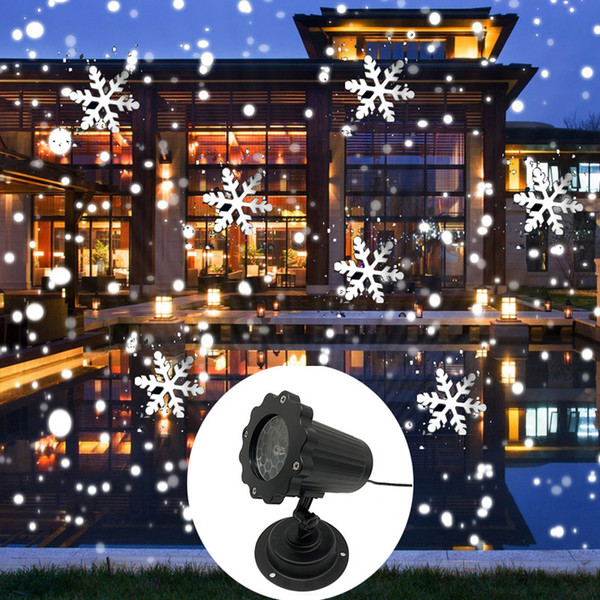 1PCS Christmas Snowflake Laser Light Snowfall Projector IP65 Moving Snow Outdoor Garden Laser Projector Lamp For New Year Party decor