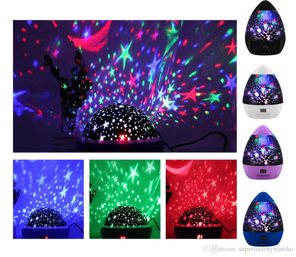 5PCS Star projection lamp stars moon colorful rotating USB lights color diamond star projector LED night light