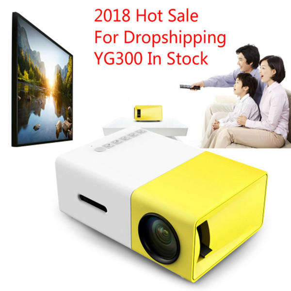 Factory Selling YG300 LED Portable Projector 400-600LM 3.5mm Audio 320 x 240 Pixels YG-300 HDMI USB Mini Projector Home Media Player