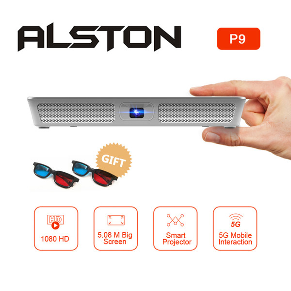 ALSTON P9 Mini HD projector 220ANSI lumens easy to carry home 1080P projector with battery