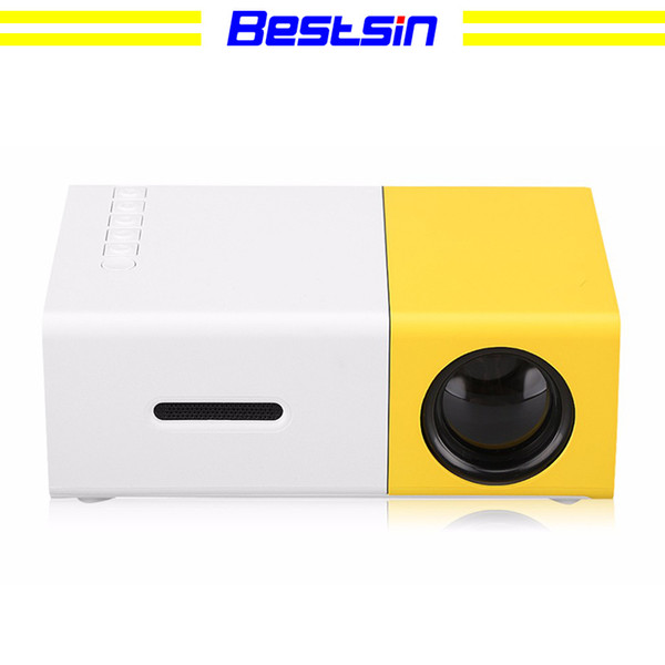 Bestsin YG300 LED Portable Projector 400-600LM 3.5mm Audio 320 x 240 Pixels YG-300 HDMI USB Mini Projector Home Media Player