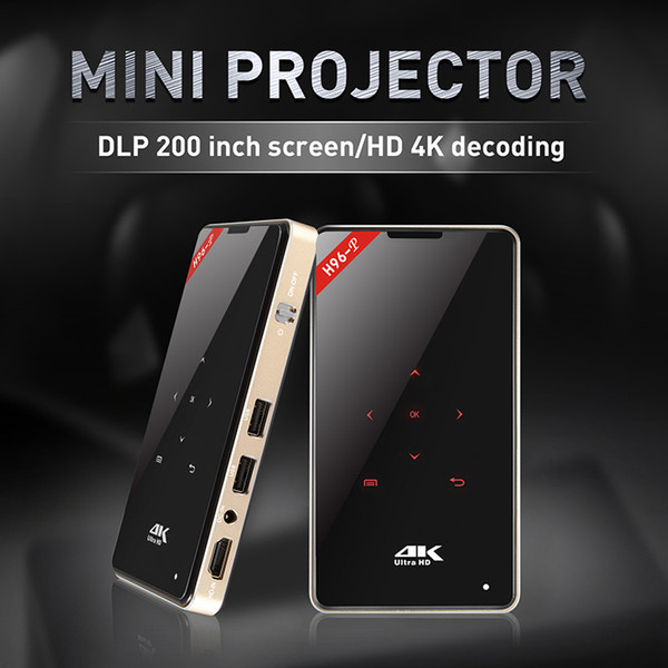 Mini Projector Portable Mini HD Led Projector DLP 200 Inch Screen Amlogic S905X Android Projectors 2GB 16GB 3D Projector