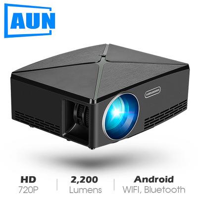 AUN MINI Projector C80 UP, 1280x720 Resolution, Android WIFI Projector, LED Portable HD Beamer for Home Cinema, Optional C80Android WIFI