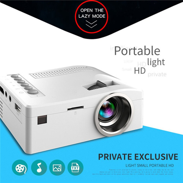 UC18 Mini LED Projector Portable Pocket Projectors Multi-media Player Home Theater Game Supports HDMI USB TF Beamer