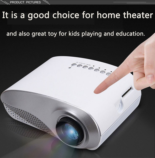 2018 Mini LED Projector Portable Home Theater Video Projector Home Multimedia Cinema TV Laptops Smartphones RD-802 White