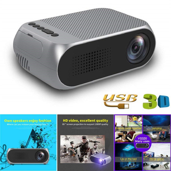 Mini Projector Home Theater Mini Home Theater Cinema TV Portable LED Projector HDMI/USB/SD/AV 1080P HD Projector Free Shipping