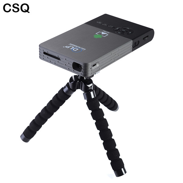 Wholesale- CSQ DLP Full HD Projector Portable Mini Projector DLNA Android 8/16 G 5000 mAh Battery HDMI Wifi Bluetooth Home Projector Beame