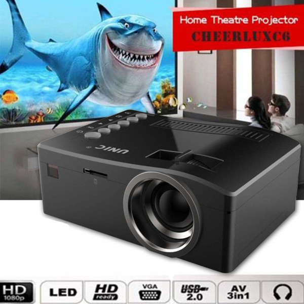 Wholesale-Full HD 1080P Home Theater LED Multimedia Projector Cinema TV HDMI Black EU home projector hdmi projector SNS