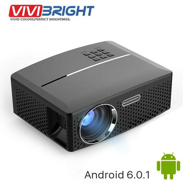 Wholesale- VIVIBRIGHT LED Projector GP80 / UP. 1800 Lumens. (Optional Android 6.0.1, WIFI, Bluetooth Simple Beamer) Support Full HD, 1080P