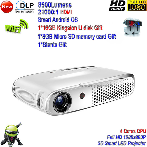 2019 New WiFi 3D DLP Projector High Brightnes 8500Lumens Projector Full HD Home Theater LED Projector Tv Cinema Business HDMI