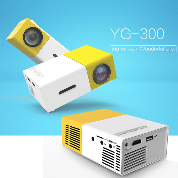 AAO YG300 Mini Projector 320x240 Pixels Support HDMI 3D USB With Speaker Lamp Portable Teather Big Screen Best Home Theater Cinema