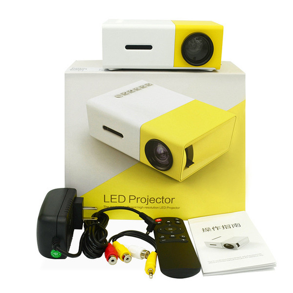 YG300 Mini Projector LED Portable Proyector 3.5mm Audio HDMI USB AV SD 400-600 Lumen Home Theater Media Player