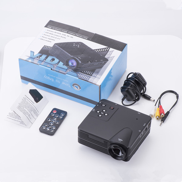 Full HD Home Theater Cinema H80 LCD Image System 80 Lumens Mini LED Projector with AV/VGA/USB/HDMI