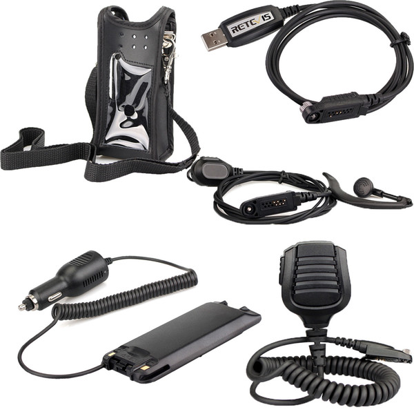 Retevis RT82 Radio Speaker Microphone+Battery Eliminator+Earpiece+Holster+cable