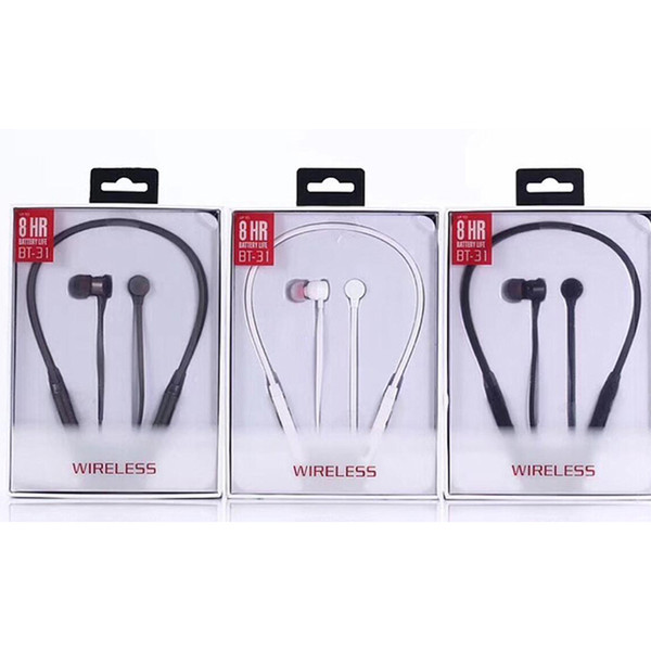 2018 hot sell bluetooth headphones wireless earphones BT-31 for sport headsets with retail package free shiping