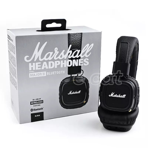 Marshall Major II 2.0 Bluetooth Wireless Headphones DJ Headphone Deep Bass Noise Isolating Headset Earphone for iPhone Samsung Smart Phone