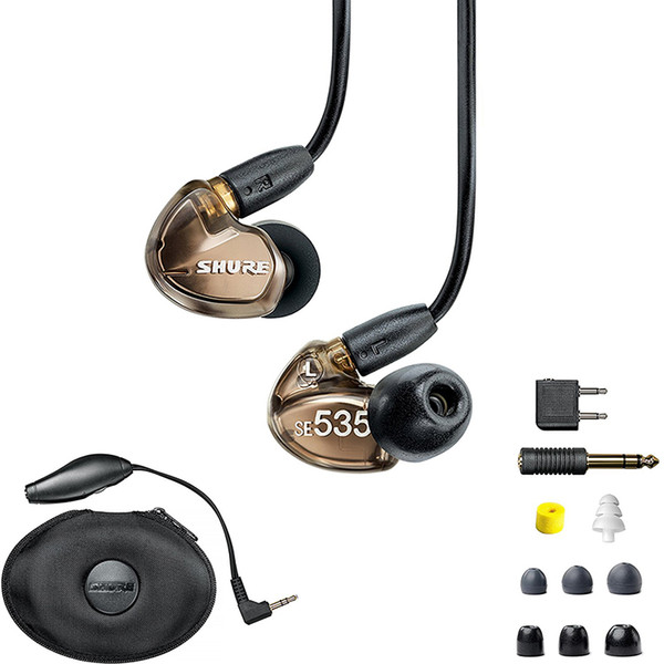 2018 Refurbished SE535 In-Ear HIFI Earphones Noise Cancelling Headsets Handsfree Headphones with Retail Package LOGO Bronze free shipping