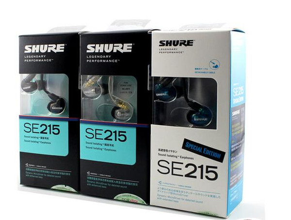 Refurbishe Shure SE215 HIFI Earphones In Ear Noise Cancelling Experience Balance Armature earbud moving-coil earbuds with RetailPackage