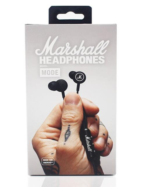 2018 Marshall MODE Headphones In Ear Headset Black Earphones With Mic HiFi Ear Buds Headphones Universal For Mobile Phones top selling