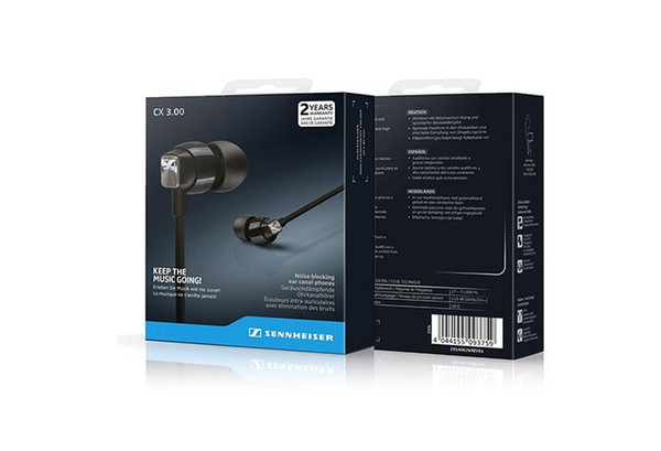 Amazing Sound Refurbished SENNHEISER cx3.00 Earphones Headphones With MIC IN-EAR Noise Blocking ear canal Headphones Headsets