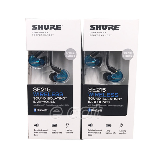 Shure SE215-BT1 Wireless Headphones HIFI Earphones In Ear Noise Cancelling Bluetooth Sports Earbud Moving-coil Earbuds With Retail Box