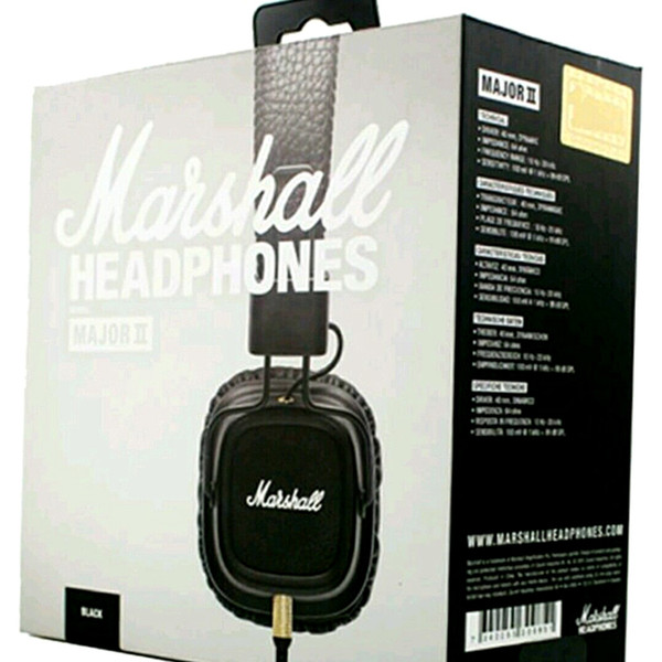 Marshall Major II 2nd Generation headphones With Mic Noise Cancelling Deep Bass Hi-Fi HiFi Headset Professional DJ Monitor Headphone