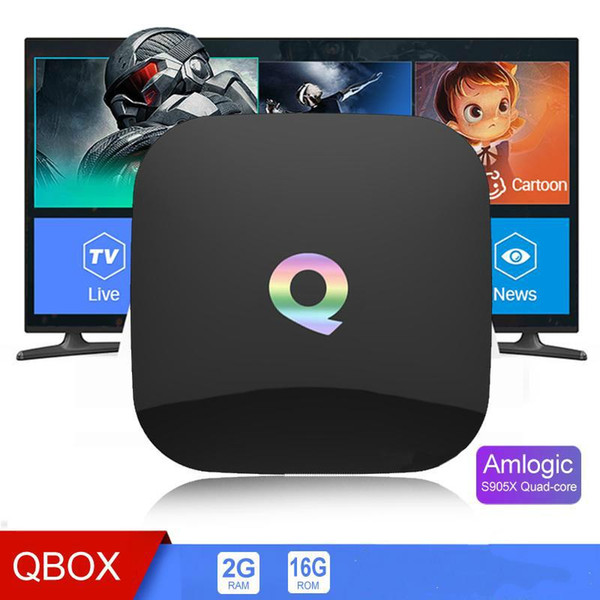 wholesale QBOX tv box android 7.1 2GB 16GB Amlogic S905X Quad Core WiFi Media Player smart IPTV Set-top tv Box