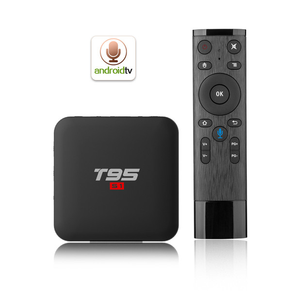 New arrival Android 7.1 voice control TV BOX T95 S1 Amlogic S905W Quad-core 2G/16G H.265 2.4GWIFI smart media player