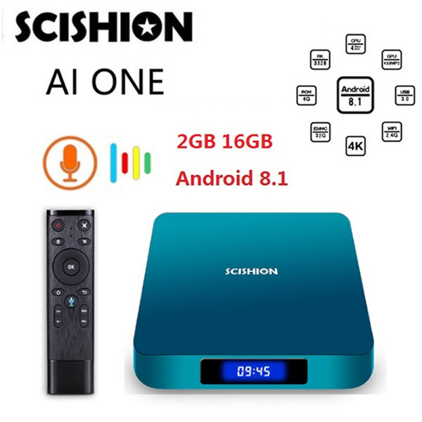 Latest android 8.1 TV BOX AI ONE RK3328 Quad-core 2GB/16GB 2.4GWIFI&Bluetooth HDMI&USB3.0 smart media player