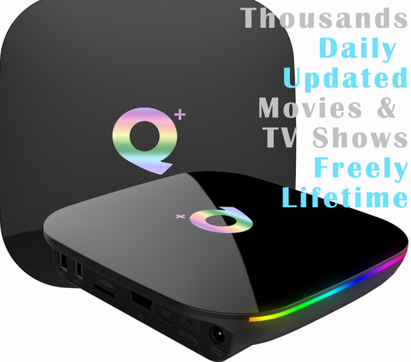 1pcs Qplus H6 Quad core Smart Android 9.0 TV Box 4GB/64GB Thousands daily updated movies & TV Shows