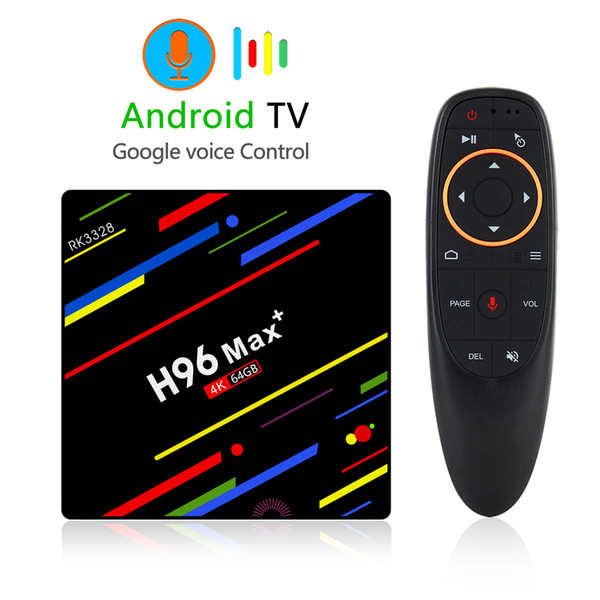 H96 MAX Plus Google Voice Control Android 9.0 TV Box 4GB RAM 64GB ROM RK3328 Set Top Box 2.4G Wifi Netflix 3D Home Media Player