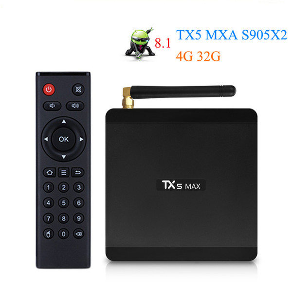 Tanix TX5 MAX 4GB 32GB Android 8.1 TV Box Amlogic S905X2 Quad Core 4K DDR4 IPTV TV Box 2.4G 5G WiFi